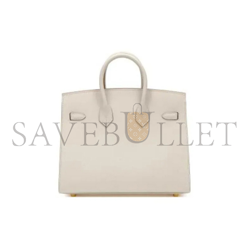 HERMES BIRKIN 25 SELLIER EPSOM CRAIE GOLD HARDWARE H079234VCC10 (25*20*13cm)